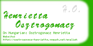 henrietta osztrogonacz business card